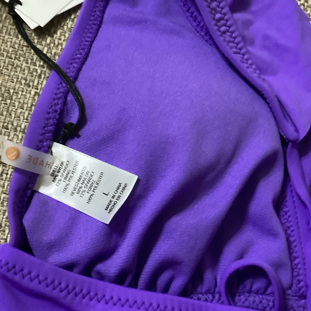 Shade & Shore Violet Ruffle Bikini Top - Picture 3 of 5